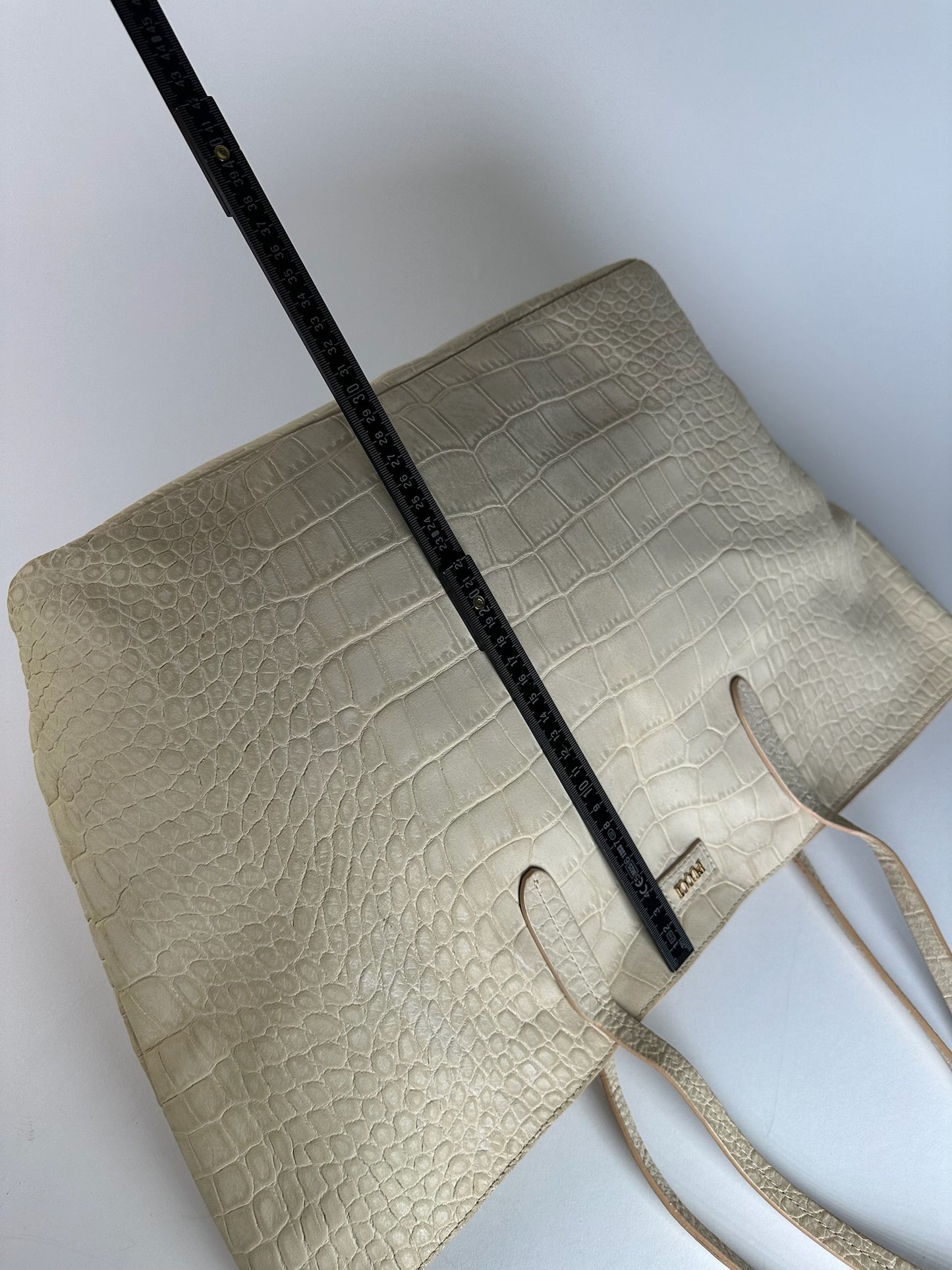 Vintage Emilio Pucci Crocodile Emblossed Leather Tote Bag