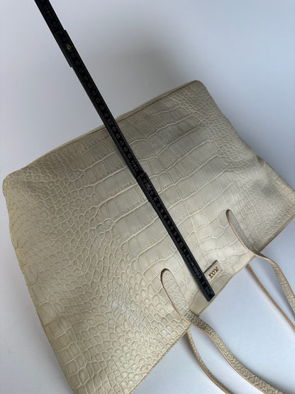 Vintage Emilio Pucci Crocodile Emblossed Leather Tote Bag