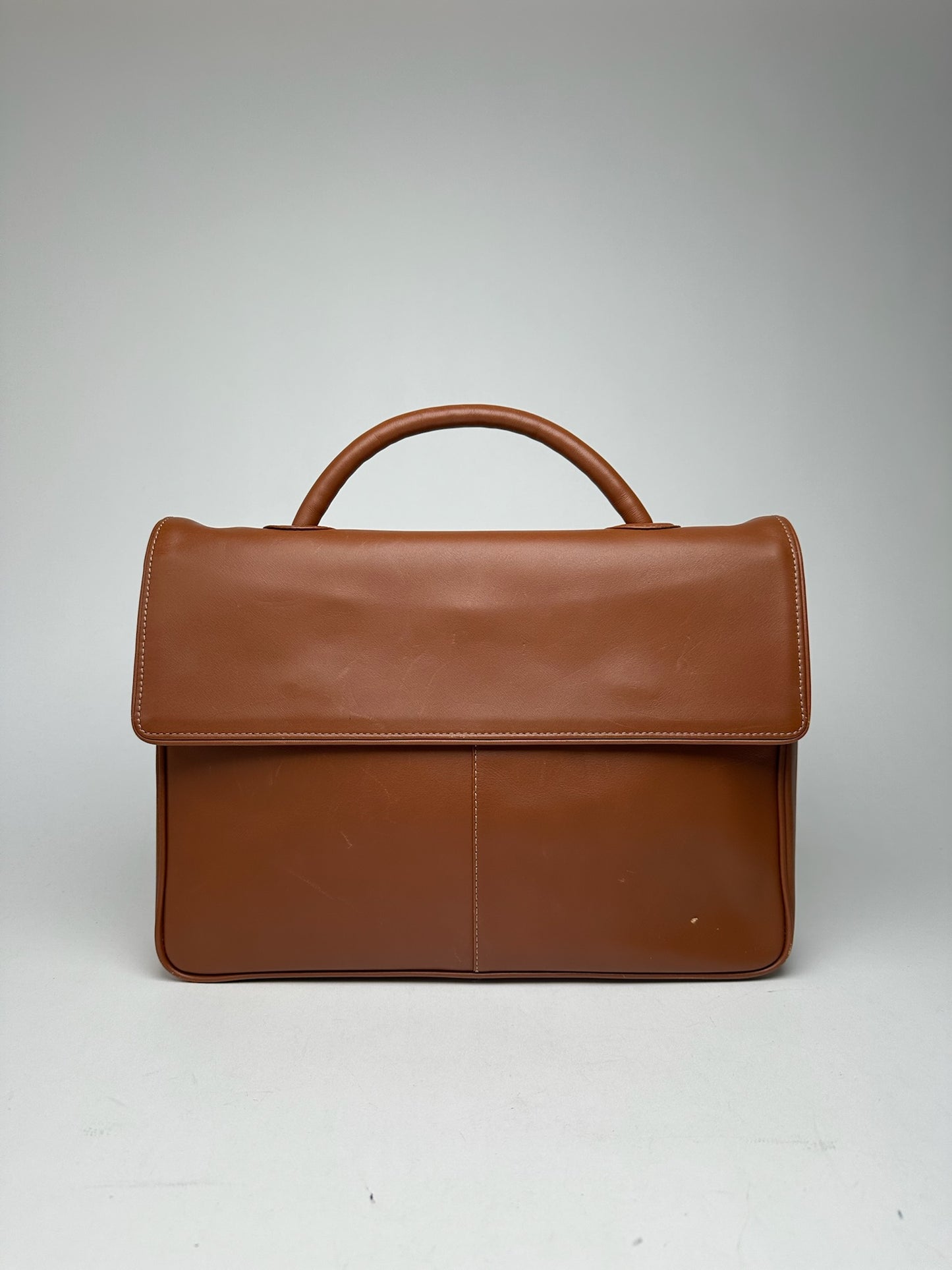 Vintage Issey Miyake 2way leather bag brown