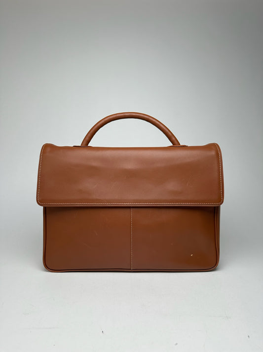 Vintage Issey Miyake 2way leather bag brown