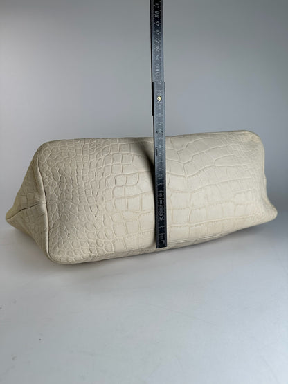 Vintage Emilio Pucci Crocodile Emblossed Leather Tote Bag
