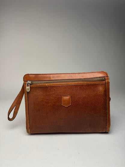 Pochette vintage en cuir marron Céline Paris