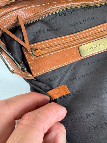 Sac vintage en cuir Givenchy orange marron