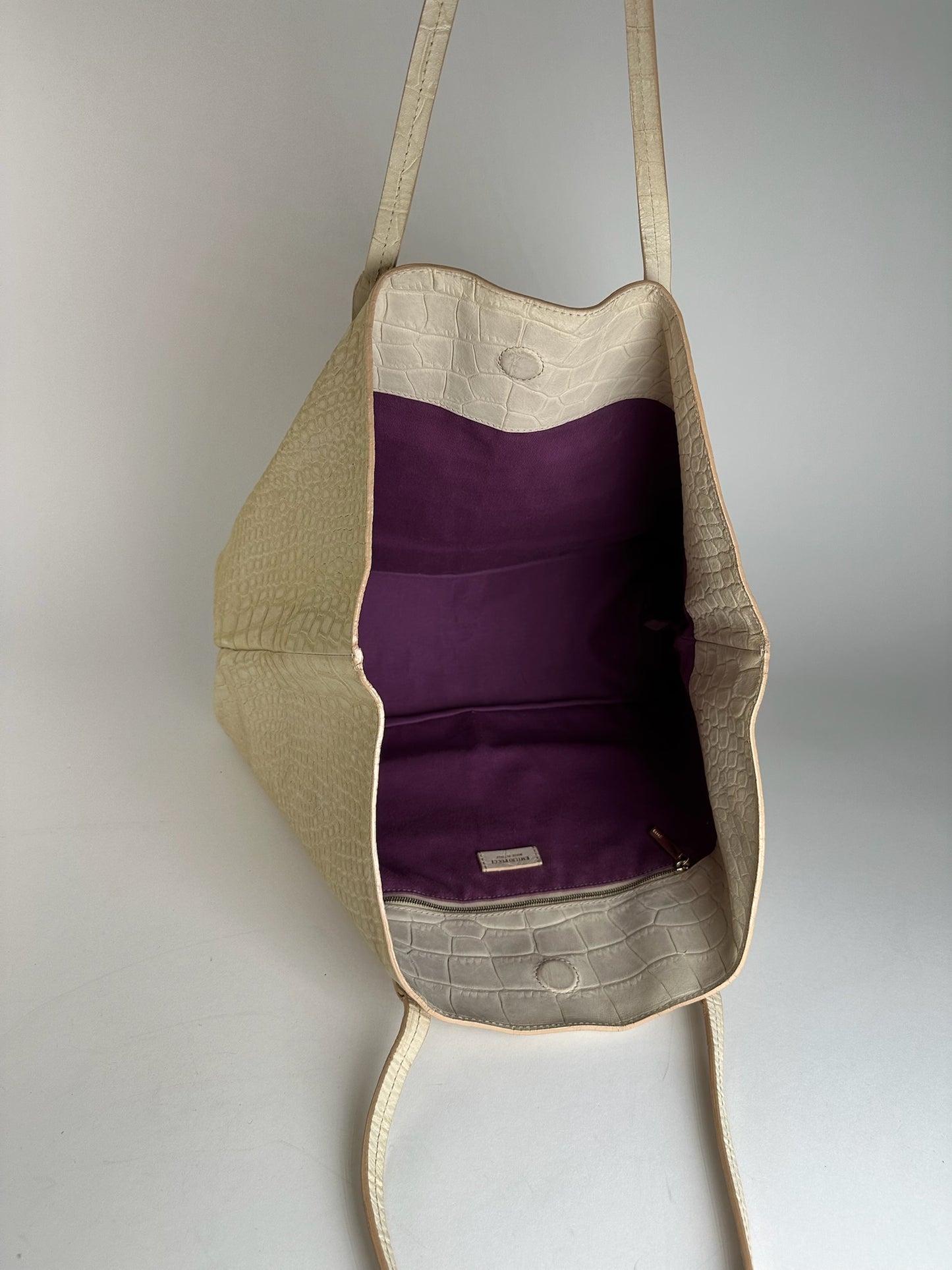 Vintage Emilio Pucci Crocodile Emblossed Leather Tote Bag
