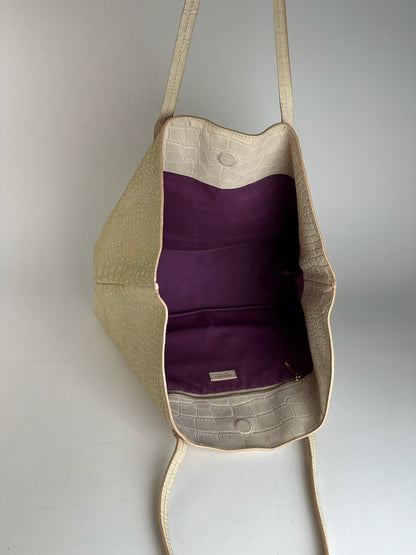 Vintage Emilio Pucci Crocodile Emblossed Leather Tote Bag