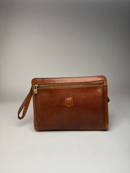 Pochette vintage en cuir marron Céline Paris