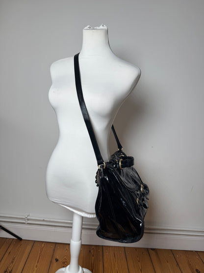 Vintage See By Chloe 2 Way Patent Leather Bag black