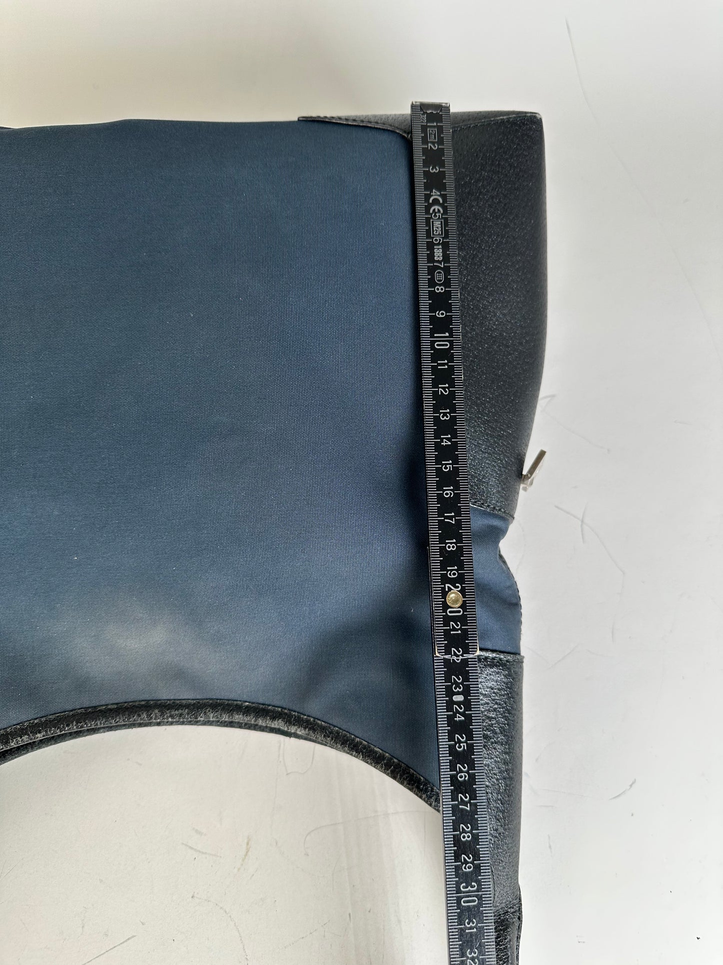 Vintage Ferragamo Canvas Shoulder Bag Navy Black Silver
