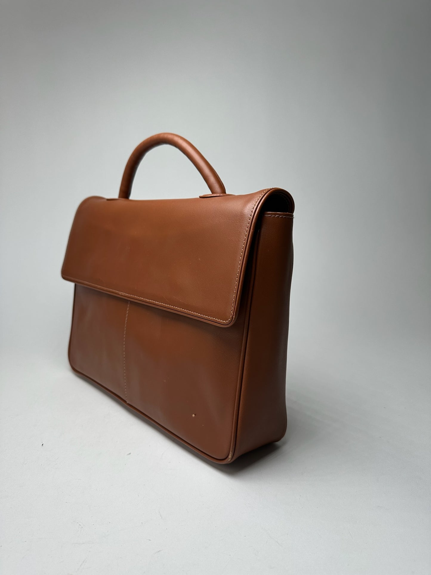 Vintage Issey Miyake 2way leather bag brown