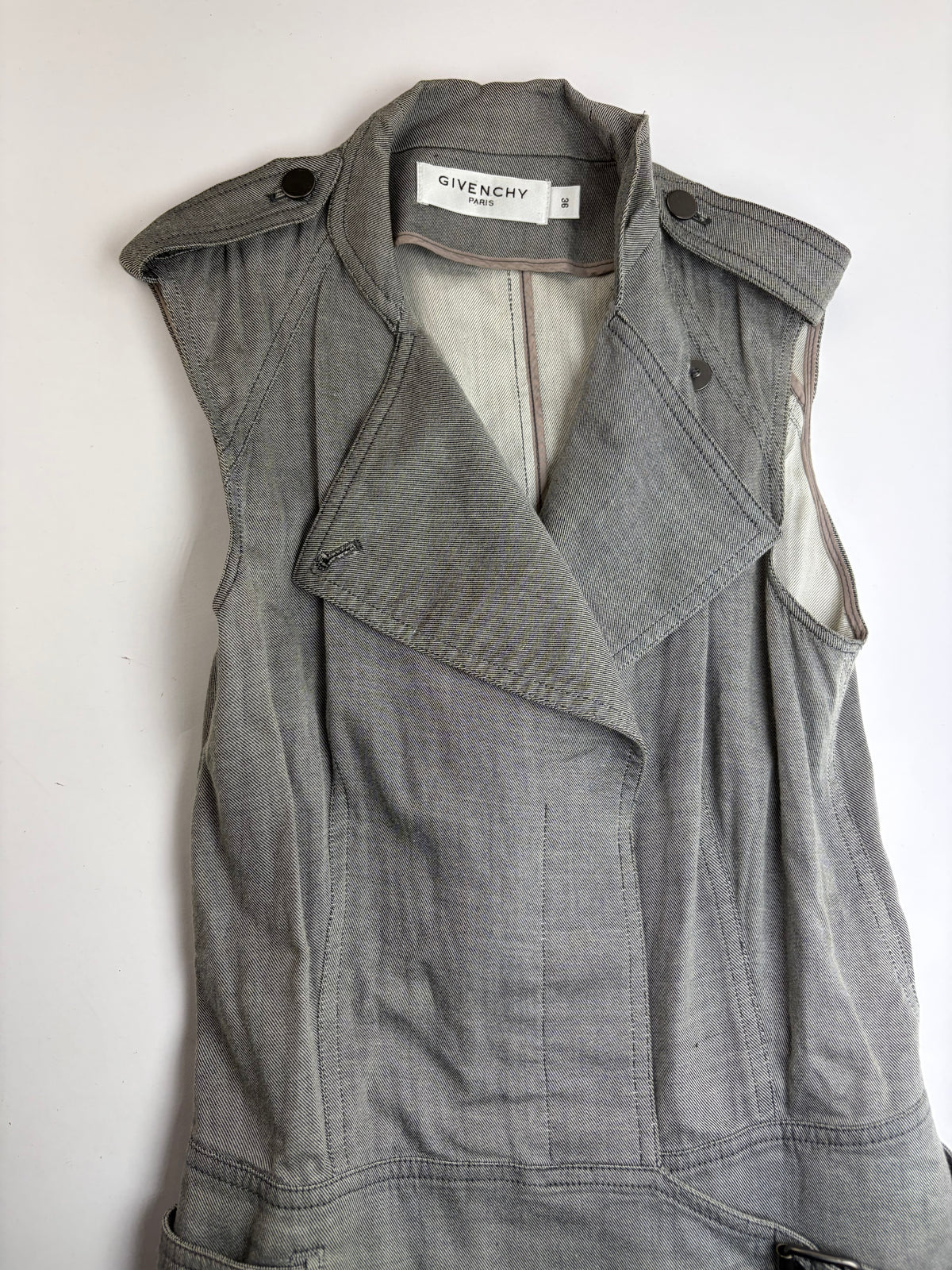 Vintage Givenchy Cotton Midi Dress Grey Riccardo Tisci Era M