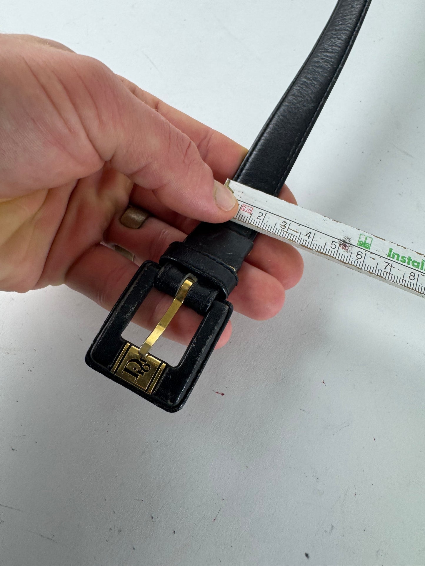 Vintage Dior Leather Belt Black