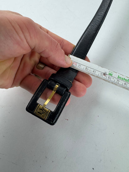 Vintage Dior Leather Belt Black