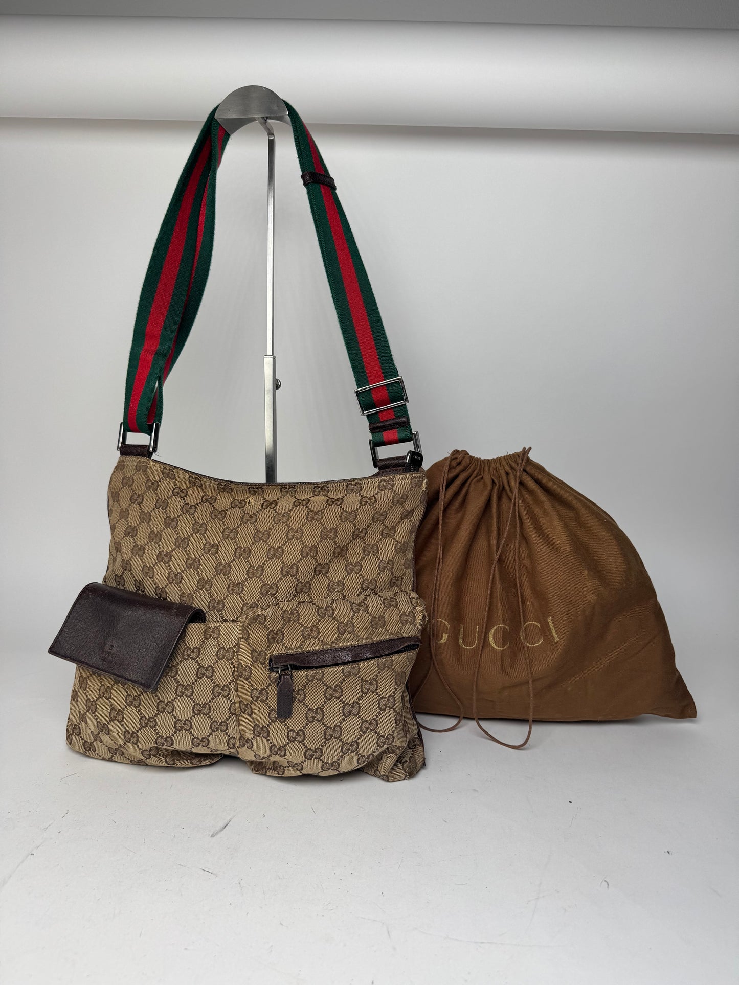 Vintage Gucci Monogram Bag Beige Brown