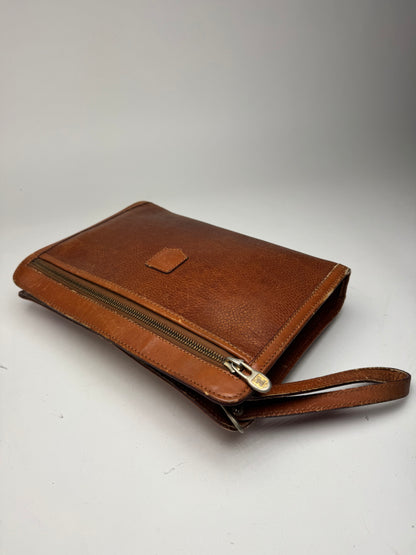 Pochette vintage en cuir marron Céline Paris