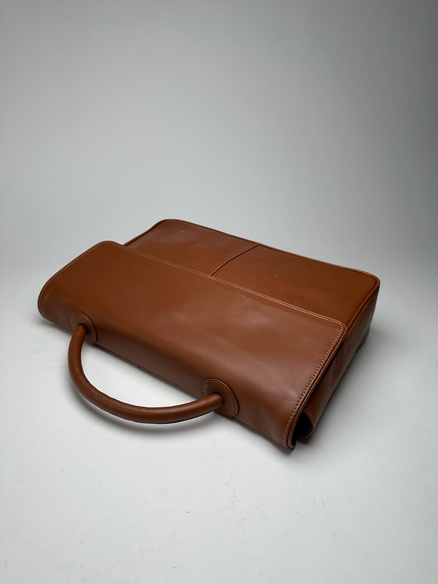 Vintage Issey Miyake 2way leather bag brown