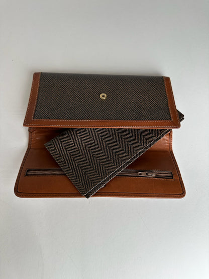 Vintage Dior Canvas Leather Wallet / Card Holder Brown