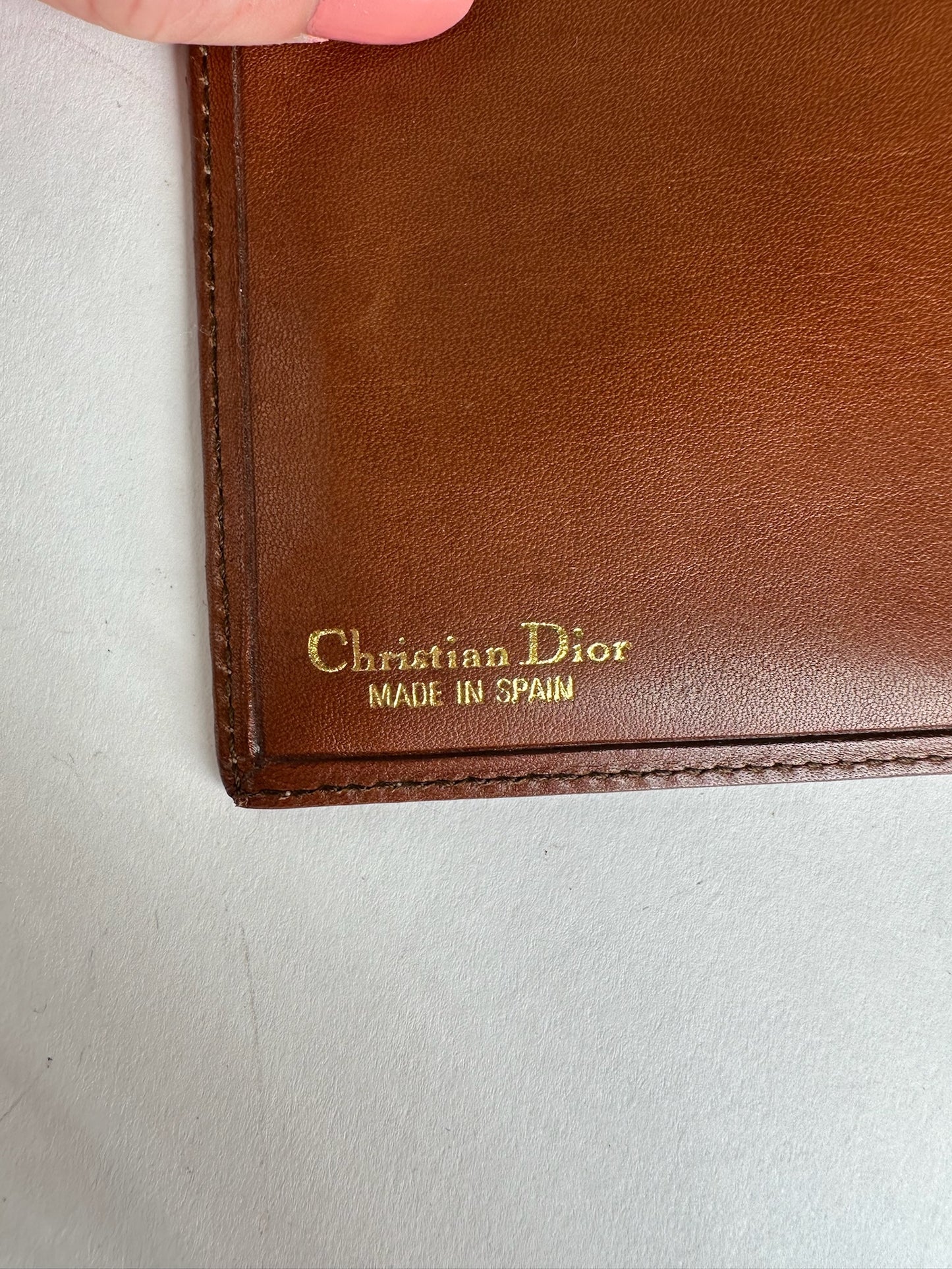Vintage Dior Canvas Leather Wallet / Card Holder Brown