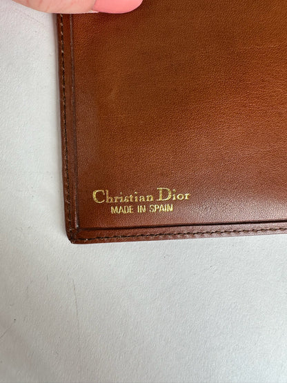 Vintage Dior Canvas Leather Wallet / Card Holder Brown