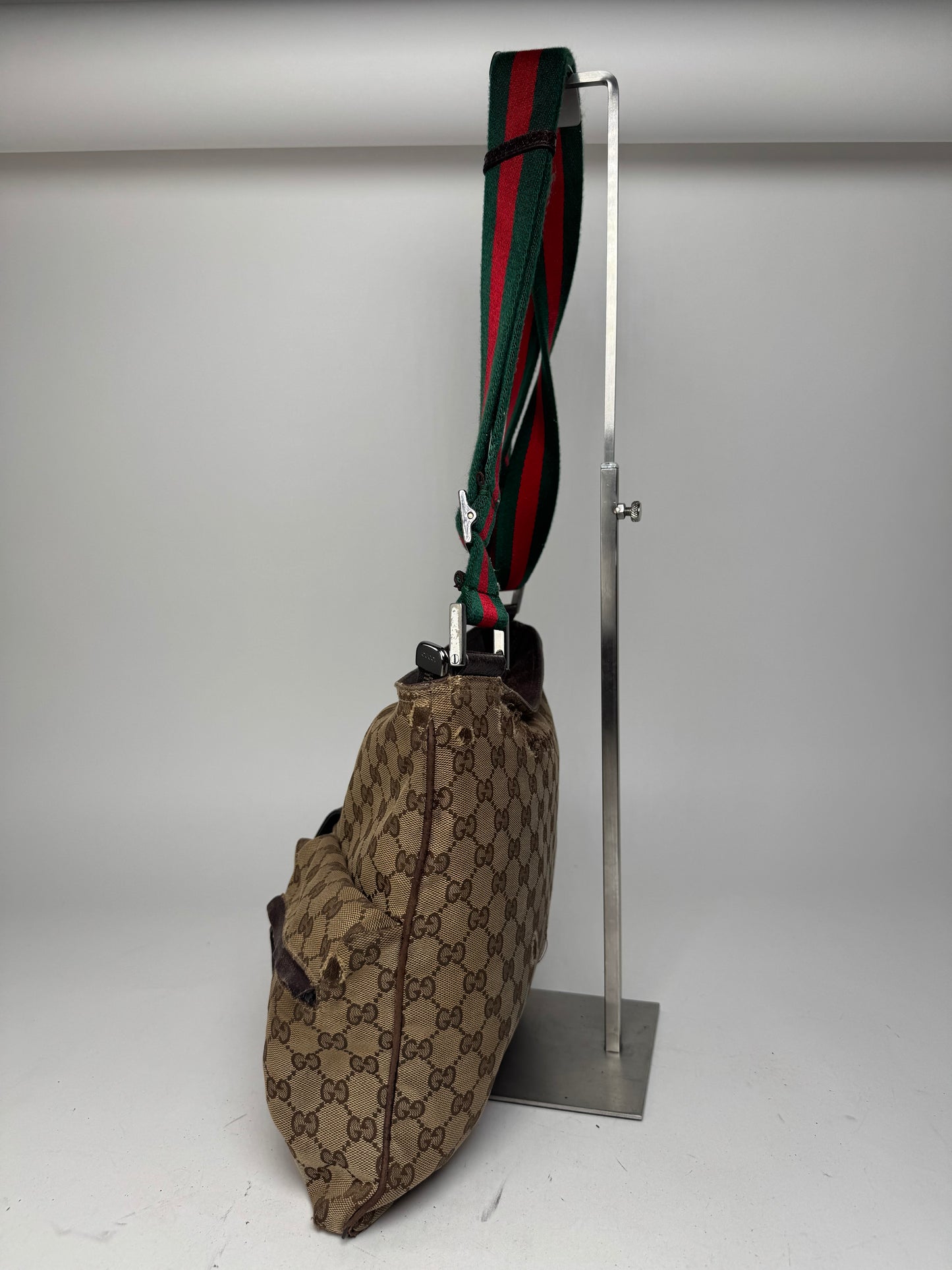 Vintage Gucci Monogram Bag Beige Brown