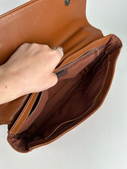 Vintage Issey Miyake 2way leather bag brown