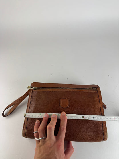 Pochette vintage en cuir marron Céline Paris
