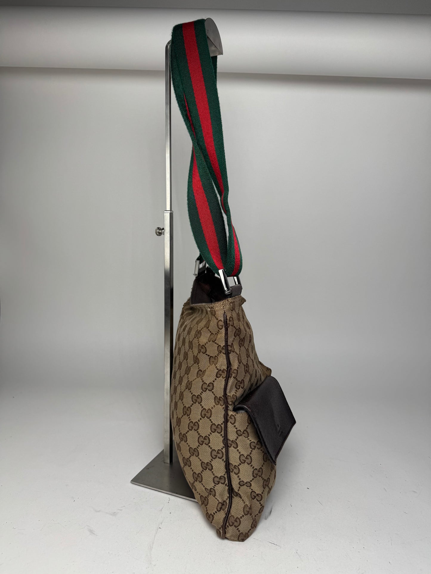 Vintage Gucci Monogram Bag Beige Brown