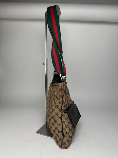 Vintage Gucci Monogram Bag Beige Brown