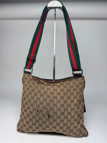 Vintage Gucci Monogram Bag Beige Brown