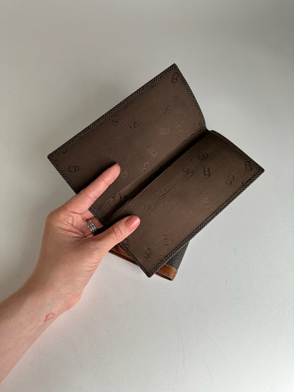 Vintage Dior Canvas Leather Wallet / Card Holder Brown