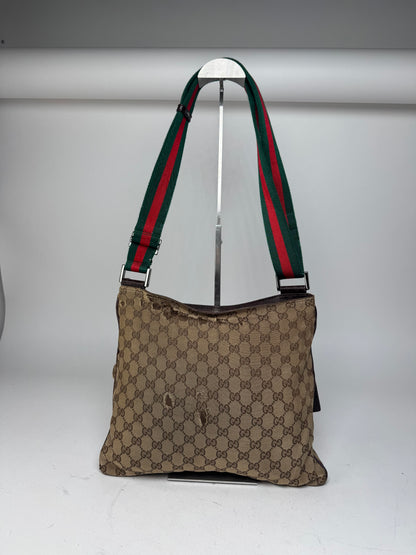 Vintage Gucci Monogram Bag Beige Brown