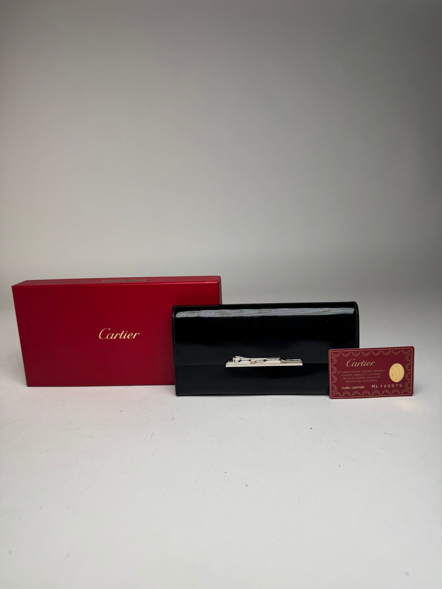 Vintage Cartier Patent Leather Wallet black