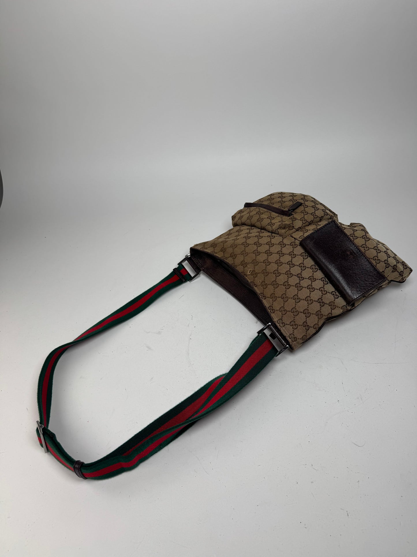Vintage Gucci Monogram Bag Beige Brown