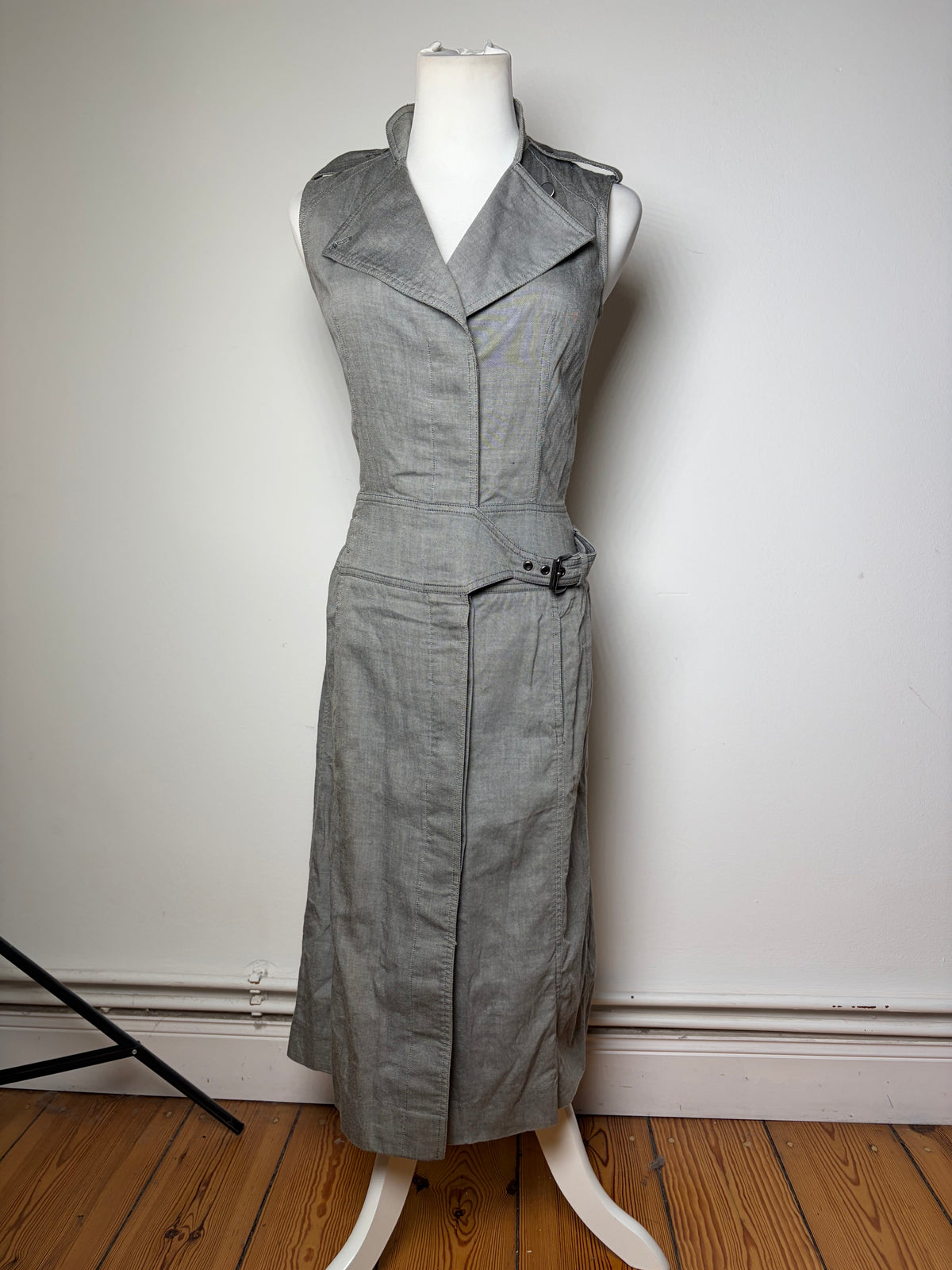 Vintage Givenchy Cotton Midi Dress Grey Riccardo Tisci Era M