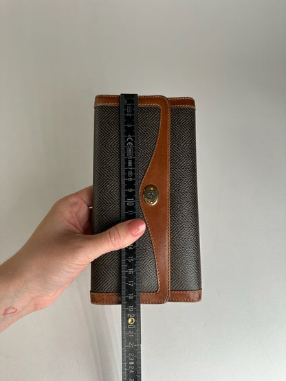 Vintage Dior Canvas Leather Wallet / Card Holder Brown
