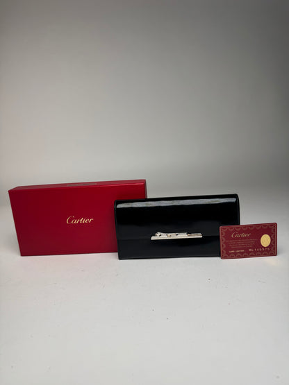 Vintage Cartier Patent Leather Wallet black