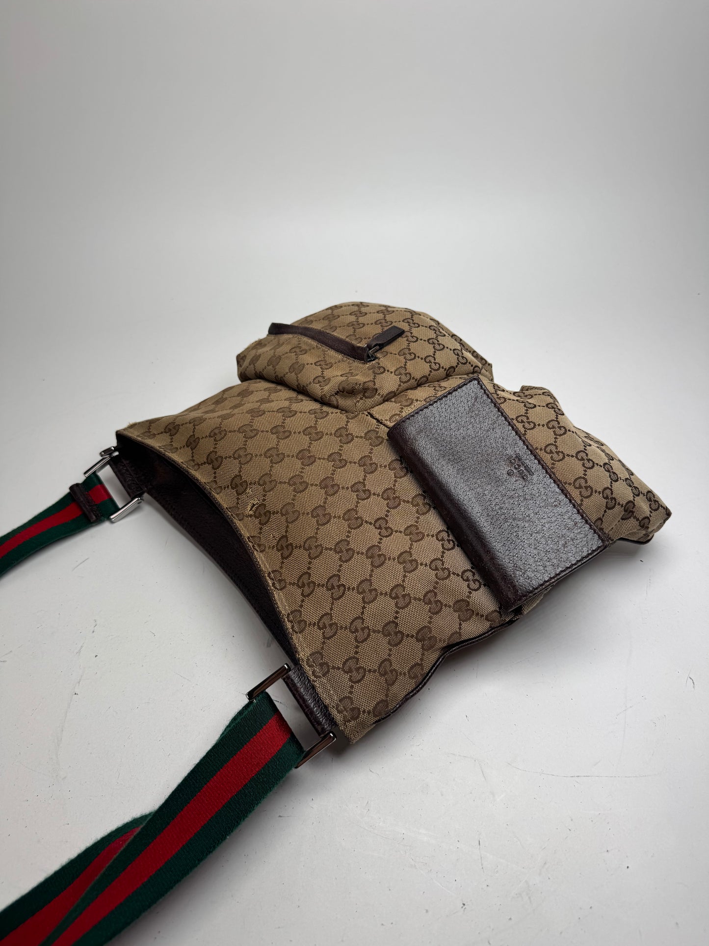 Vintage Gucci Monogram Bag Beige Brown