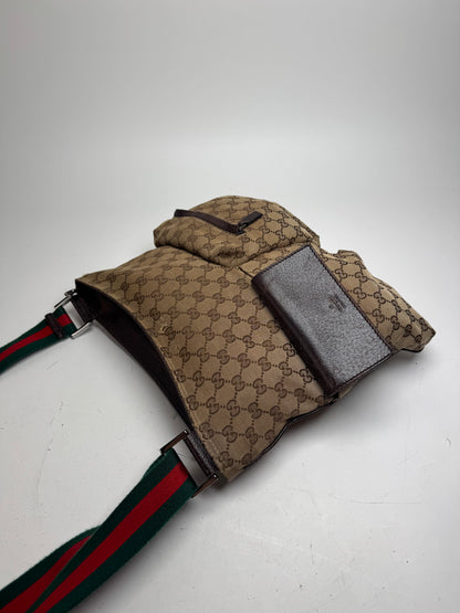 Vintage Gucci Monogram Bag Beige Brown