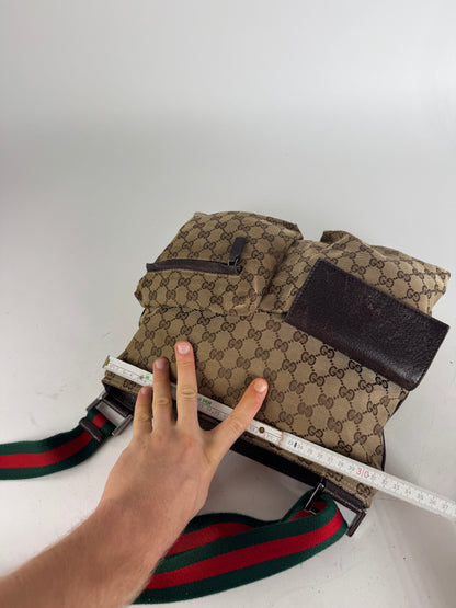 Vintage Gucci Monogram Bag Beige Brown