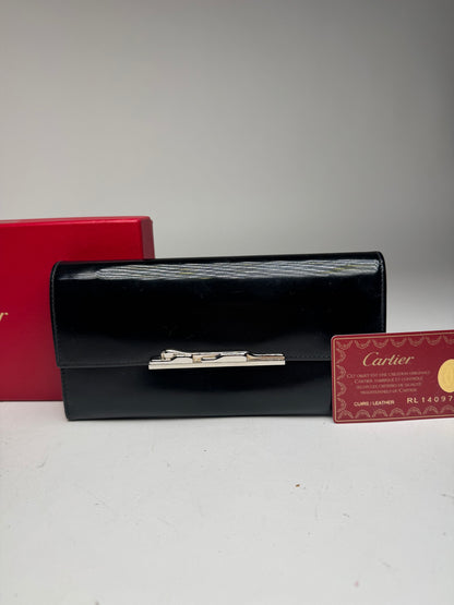 Vintage Cartier Patent Leather Wallet black