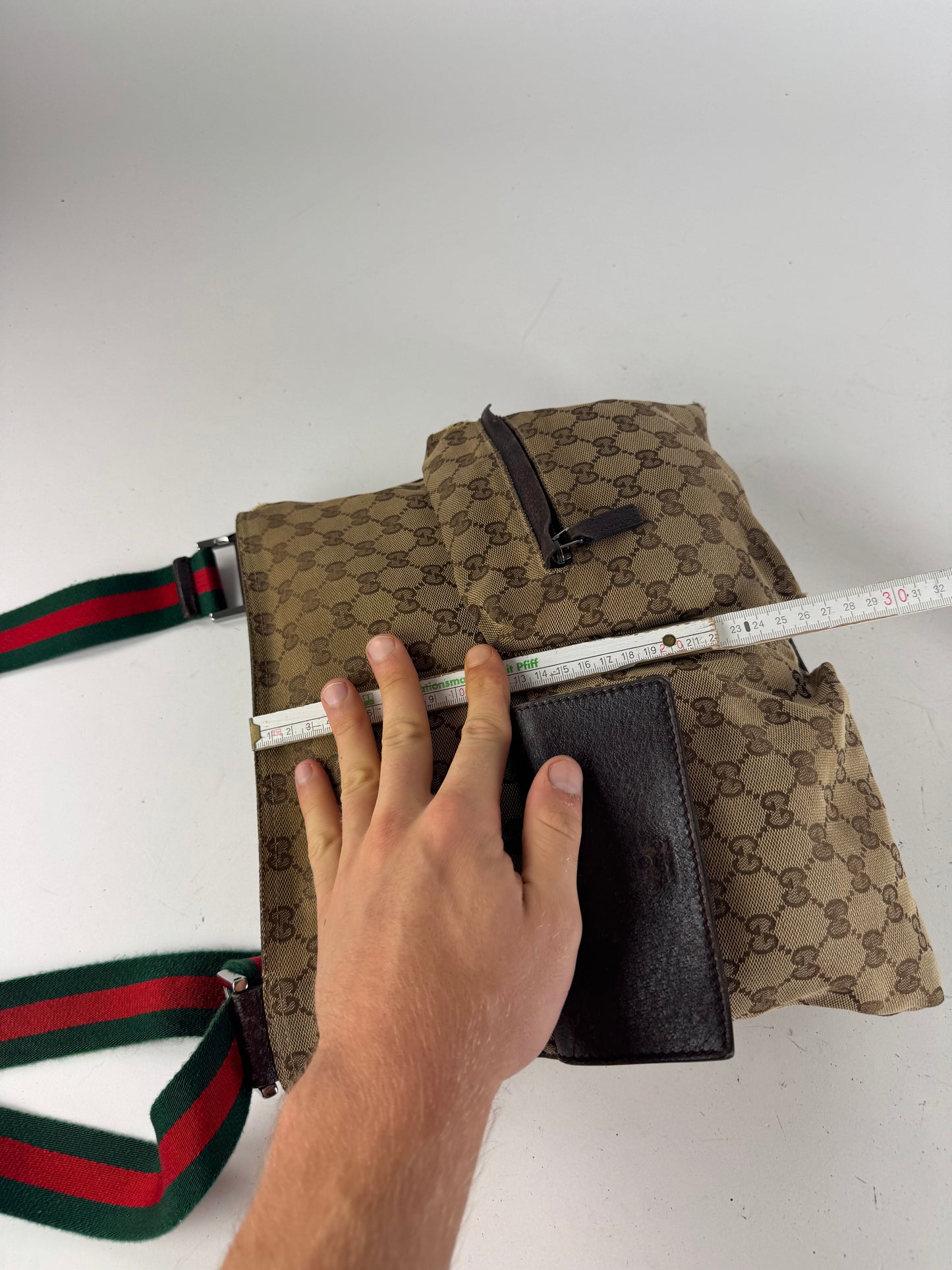 Vintage Gucci Monogram Bag Beige Brown