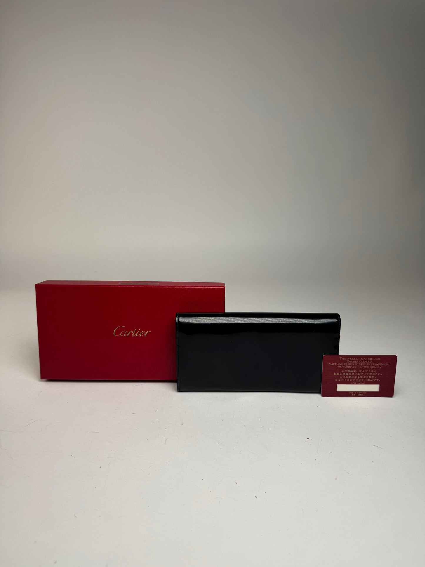 Vintage Cartier Patent Leather Wallet black