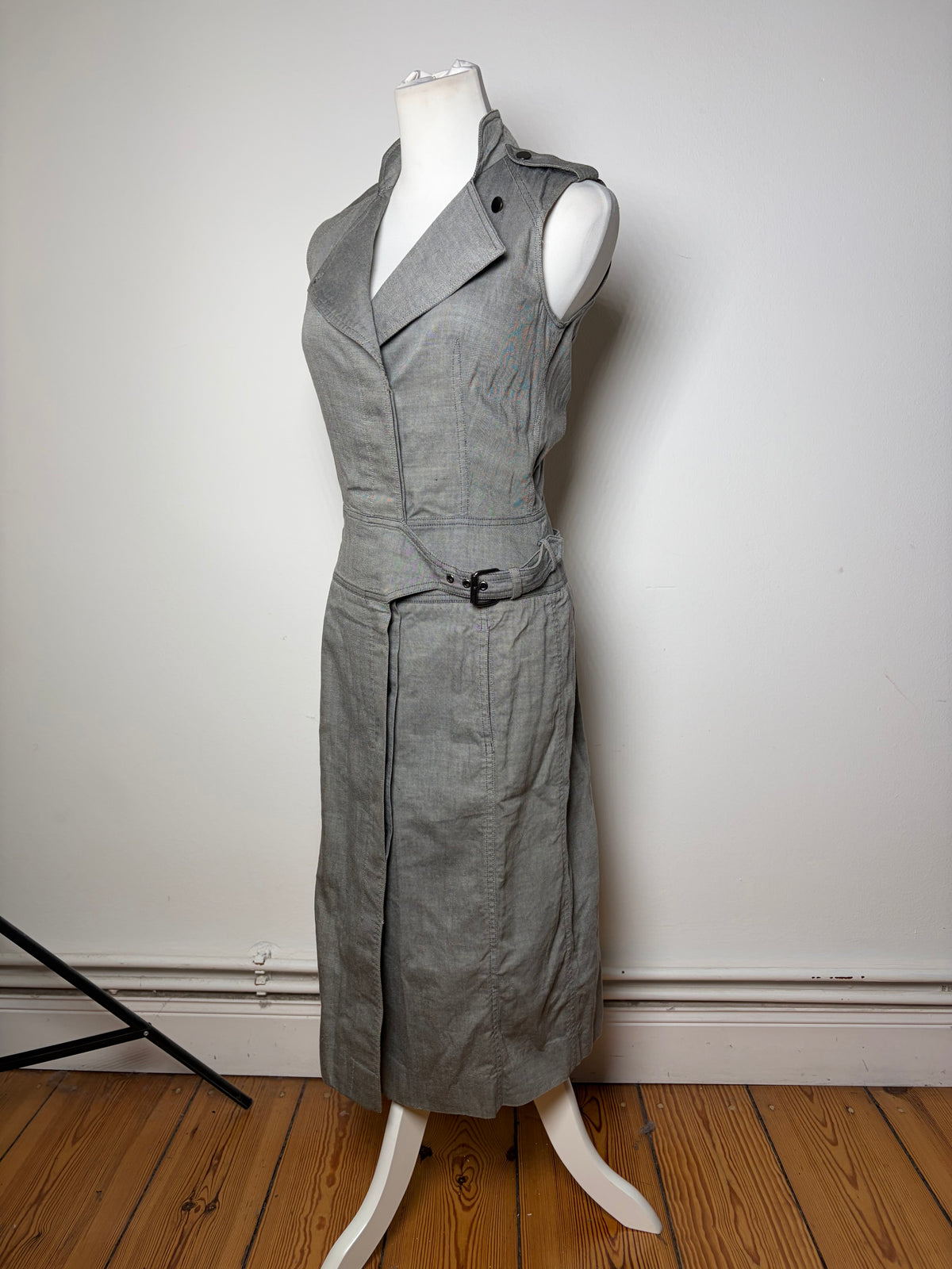 Vintage Givenchy Cotton Midi Dress Grey Riccardo Tisci Era M