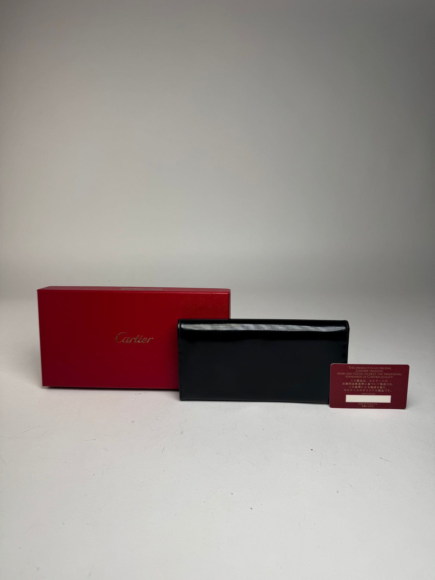 Vintage Cartier Patent Leather Wallet black