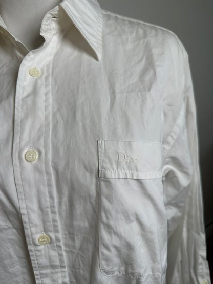 Vintage Dior Men's Cotton Blend Shirt White XL