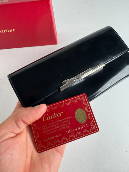 Vintage Cartier Patent Leather Wallet black