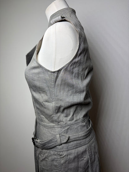 Vintage Givenchy Cotton Midi Dress Grey Riccardo Tisci Era M