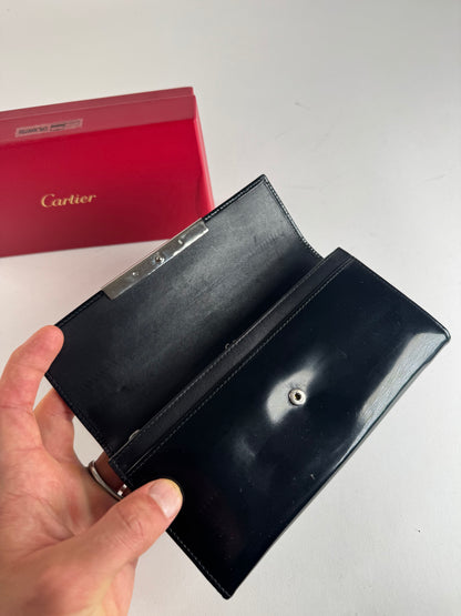 Vintage Cartier Patent Leather Wallet black