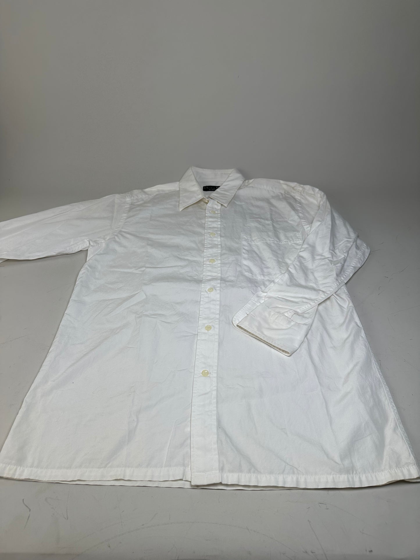 Vintage Dior Men's Cotton Blend Shirt White XL