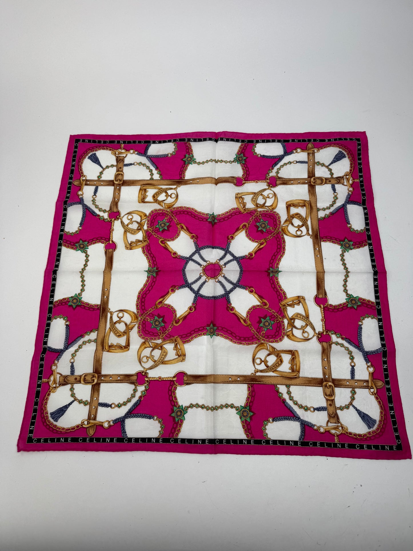 Vintage Celine Scarf red white