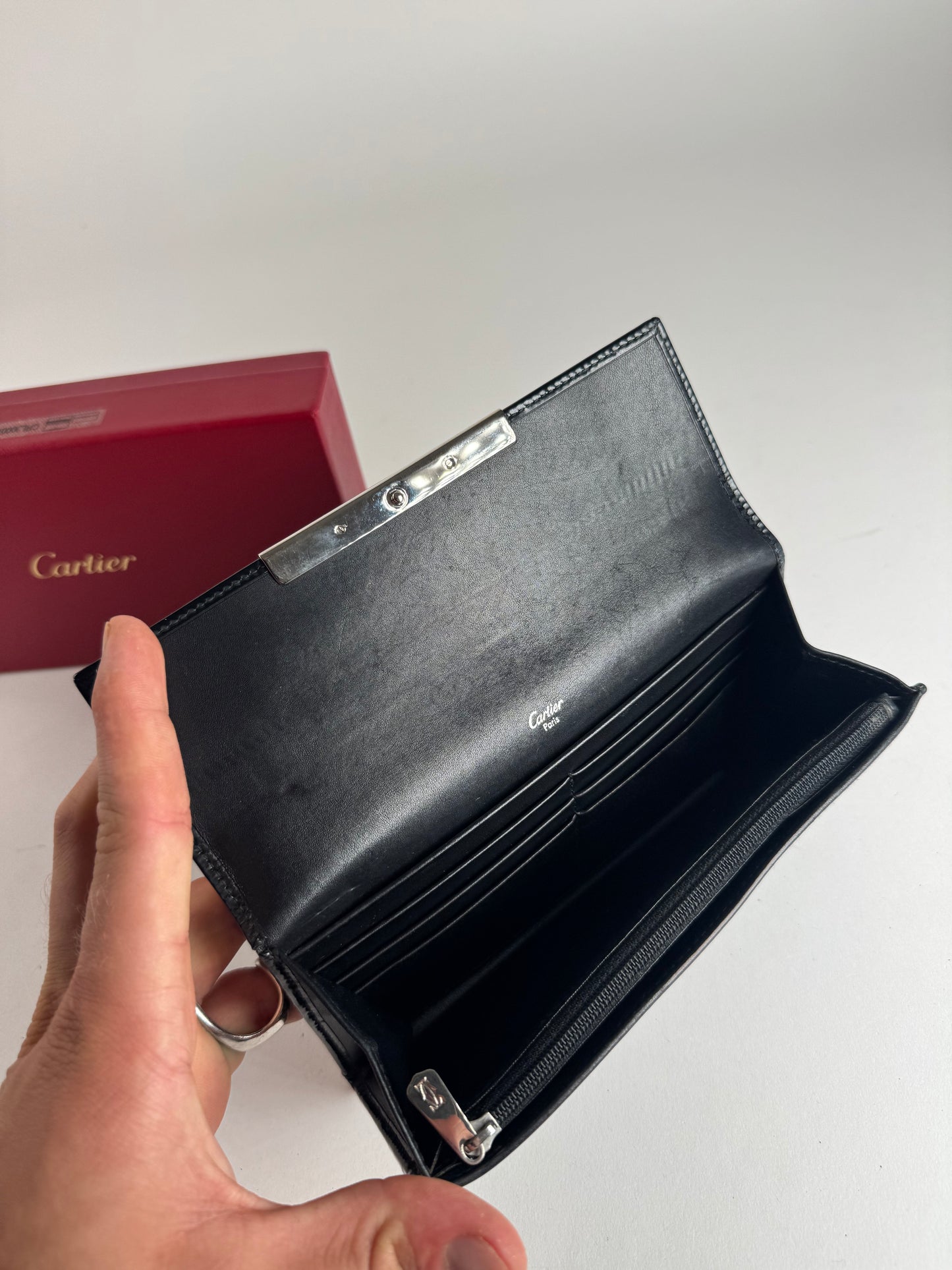 Vintage Cartier Patent Leather Wallet black